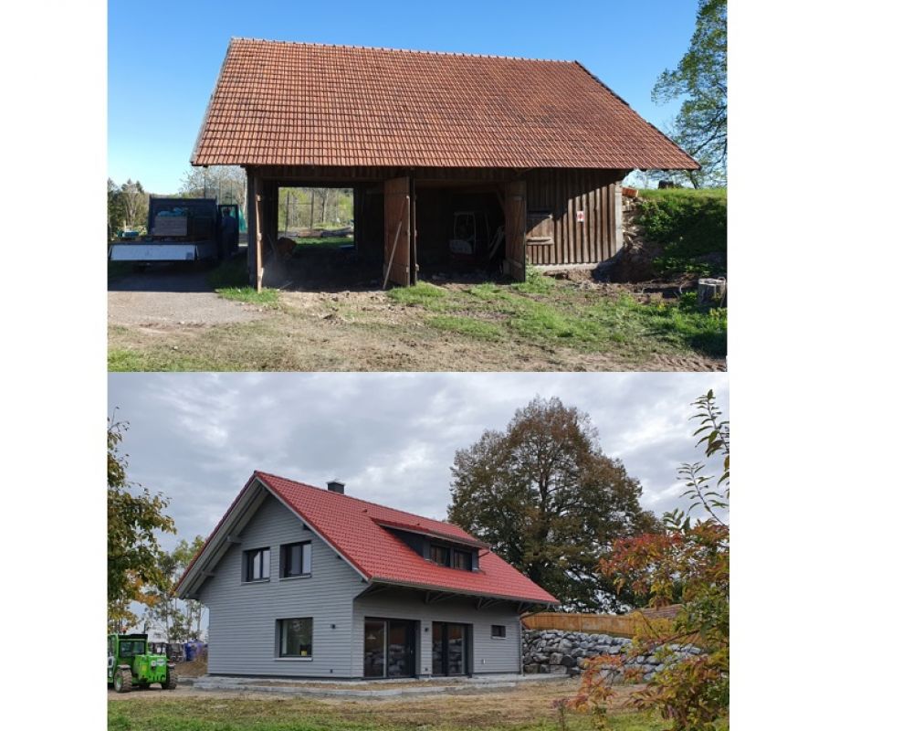 Umbau Schuppen in Einfamilienhaus